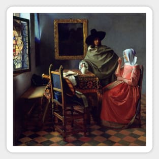 The Glass of Wine by Jan Vermeer Magnet